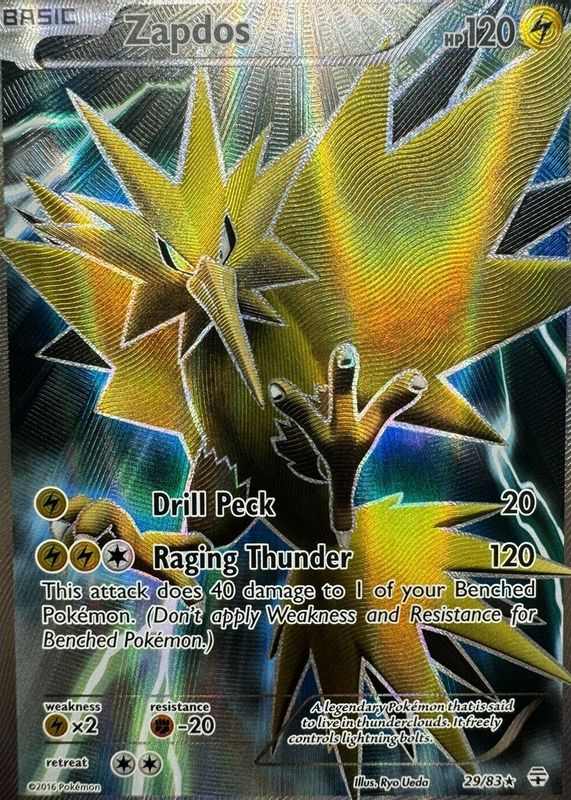 Zapdos 2016 Generations #29/83 Holo (Full Art) Price Guide